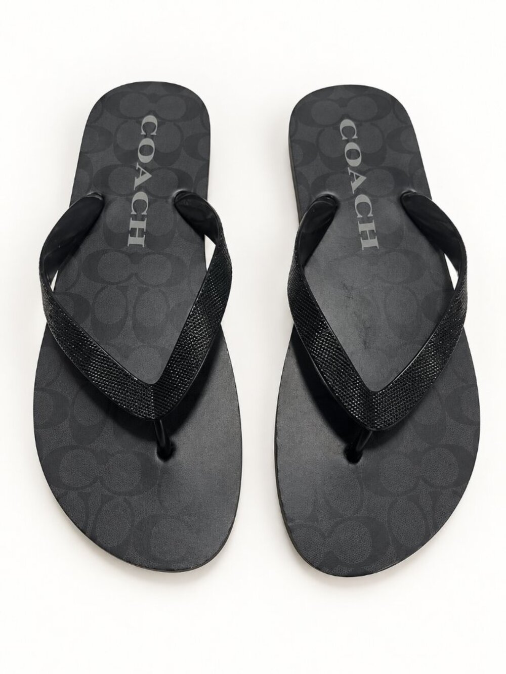 COACH Black Signature-Print Kids' Flip Flops